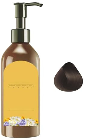 Haarfarbe Shampoo auf Pflanzenbasis-Veganer Kräuterhaarfarbstoff für Wurzelberührung & graues Haar | Natural Botanical Hair Färbung Shampoo, chemischfreie Haarverdunkelungsbehandlung, Bio-Haartönung u