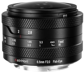 AstrHori 6,5 mm F2.0 APS-C Objectif fisheye Circulaire Ultra Grand Angle 192° à Mise au Point Manuelle appareils Photo Hybrides for Sony à Monture E A6000,A6300,A6500,NEX-6,NEX-7,RX100,A7,A7S,A7R II