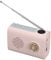 Portable Radio Solar Powered, Miniature Radio Bluetooth Speaker with Light, Rechargeable Pocket Digital Radio for Indoor Outdoor Home Emergency Elder Use (Rosy)