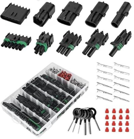 Lot de 376 connecteurs de fils électriques pour voiture - Prise mâle et femelle
