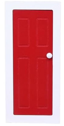 FackLOxc Decretes Habitación En Miniatura Puerta Granero Madera Negra para Casas Muñecas Accesorios Muebles Baño Modelo