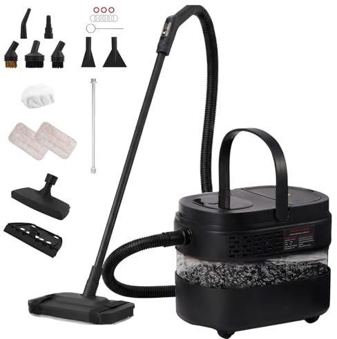 Ovshnrr Steam Cleaner, 2500W Steamer Cleaning, 1.6L Tank, 3 Level Adjustable, 10s Heat-Up, with Mop, Multi-functional Steamer Cleaning for Floor, Bathroom, Kitchen, Window, Car, Curtains
