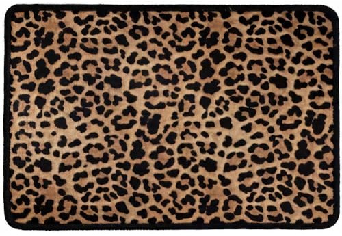 Vexthorion Leopard-print carpet,Premium Leopard Fluffy Rugs,Girls Room Decor Cheetah Print, Small for Dorm Apartment Foyer Entryway,Mat Animal Living Room Rugs Bedroom Decor (Dark color)