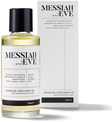 MESSIAH and EVE Luxury Bath Oil, Hydrating Aromatherapy Soak for Dry Skin | Essential Oil Bath Soak, Hydrating Bath Oil for Dry Skin, Relaxing Aromatherapy, Vegan Formula for Women & Men, Self Care