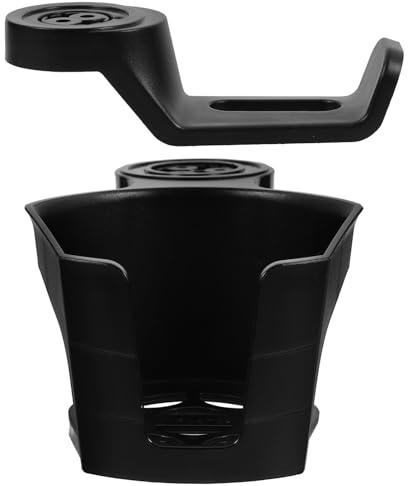 Holibanna 2Pcs Headphone Hook and Desk Cup Holder Clamp Rotating Organizer for Office Desk Coffee Mug Storage Black ABS Material