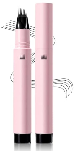 Erinde Microblading Augenbrauenstift, Präziser Applikator, Wasserfest & Wischfest Augenbrauen, Langanhaltender Eyebrow Pencil, Für Natürliche Augenbrauen, Haarähnliche Feine Striche, Vegan, Schwarz