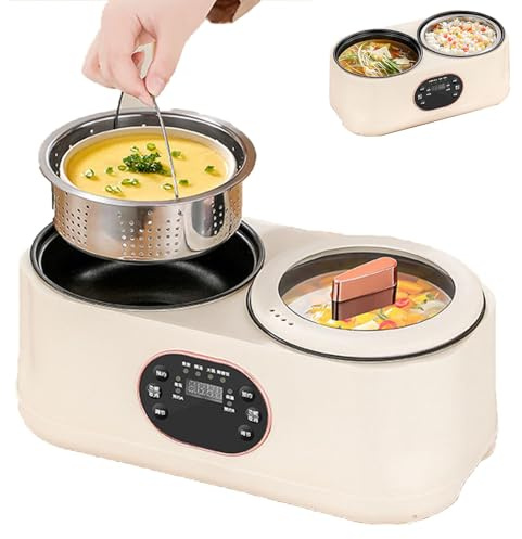 Rice Cooker 3.6L, Double Slow Cooker with 24-Hour Reservation, 6 Cooking Modes, Non-Stick Electric Pot & Steaming Function for Rice, Porridge & More