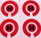 Crown Green Lawn Indoor Bowls Adhesive Lettered Coloured Marker Labels Set of 4 (Red, H)