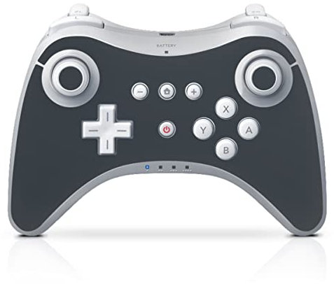 Skin kompatibel mit Nintendo Wii U Pro Controller Folie Sticker Anthrazit grau einfarbig