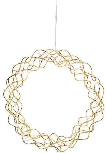 Star LED-Dekoleuchte Curly Dewdrops ca. 30 x 30 cm, 30 warmwhite LED, Material: Metall, messingfarben, transparentes Kabel mit Trafo