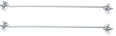 sourcing map Crochet de Cabine Crochet Fermeture Porte Fenêtre Coulissante Loquet de Porte Verrou Boulon Garage Portail Grange Acier Inoxydable Serrure Œil 15,4 longueur 2pcs