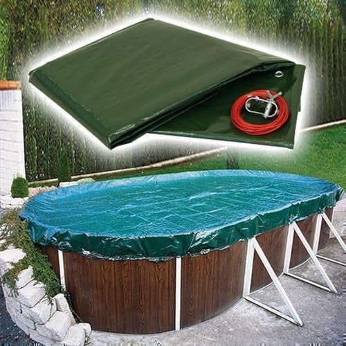 Poolabdeckung Rundpool 350 cm I 90g I rund 3,5 m I winterfeste Plane Winterabdeckung