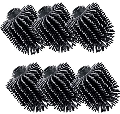 VINN DUNN Silicone Brush Head,Toilet Bowl Brush for bathroom,Black Toilet Brush Head Replacement,71 x 71 x 93 mm(6 pack)(Black)