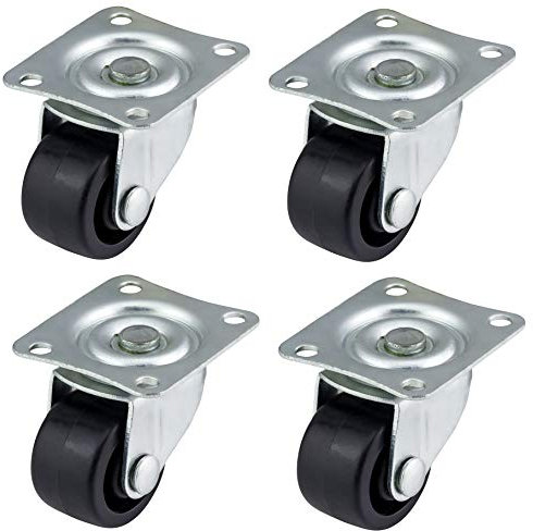 Bulldog Castors Lot de 4 roulettes pivotantes en plastique 25 mm pour meubles, appareils et équipements 50 kg maximum par lot