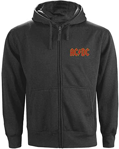 AC/DC Kapuzenpullover mit Reißverschluss -S- Logo Schwarz