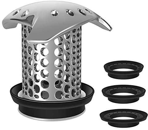 LEKEYE Drain Hair Catcher, Stainless Steel Drain Protector Durable Tub Drain Hair Catcher, Strainer Easy Clean Hair Trap for Shower Drain