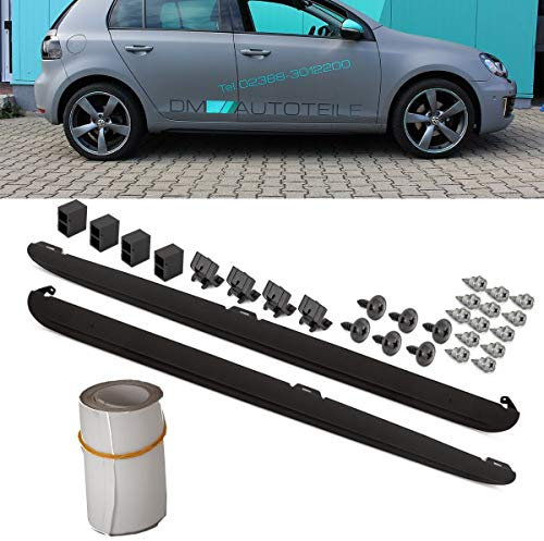 DM Autoteile 3243 Set Seitenschweller Satz Schwarz +Anbauteile kompatibel für VW Golf 6 VI auch GTI