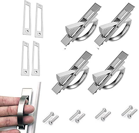 SoundZero 4pcs 180 °drehbar Verdeckter Griff, Möbelgriffe, Türgriff Schubladengriffe, Möbelgriff Möbelknopf Möbelgriffe Möbelknöpfe Möbel Griff für Türgriff Badezimmertür Kleiderschrank-Zinklegierung