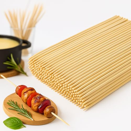 MIJOMA Spiedini in bambù, 200 pezzi, lunghezza 40 cm | Realizzato in robusto bambù biodegradabile, ideale per barbecue, feste, barbecue e molto altro ancora