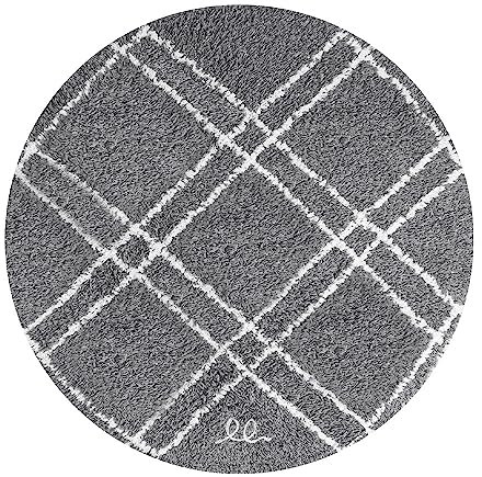 OLIVO.shop | LAKE 3 Badezimmerteppich rund | Badteppich rutschfest waschbar Badteppich saugfähig viele Farben und Größen (55 cm, Grau)