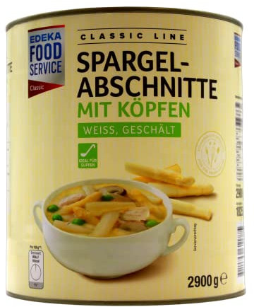 Spargelabschnitte mit Köpfen weiss und geschält, 3er Pack (3 x 1825g)