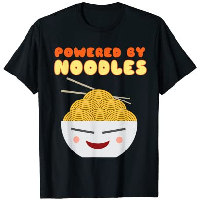 Powered By Noodles Spicy Cute Girls Bowl Ramen T-Shirt