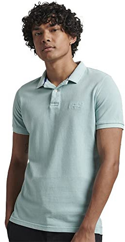 Superdry Herren Polo LISO Kapuzenpullover, Frische Minze, L