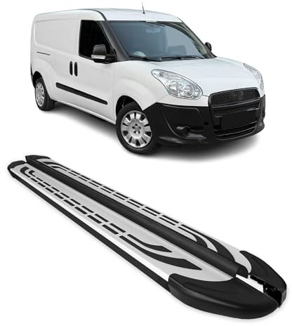 OMAC Trittbretter Schweller Seitenbretter für FIAT Doblo Maxi 2010-2024 Alu Schwarz