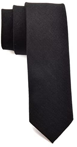 Elfeves Herren Skinny Krawatten Solide Kausale Kaschmir Wollmischung Slim Cut Formale Krawatten, Schwarz, Einheitsgröße