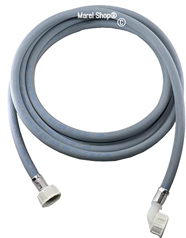 Marel Shop® - Tubo di Carico Acqua 4 Metri per Lavatrice e Lavastoviglie con Guarnizione Attacco a Pipa compatibile con Vari Marchi