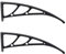 RiJpex corner bracket,shelving brackets,2PCS Awning Brackets, Door Canopy Support Window Eaves Awning Holder, Fixing Bracket, 3mm Bracket Slot Width (Color : Black, Size : 2pcs)