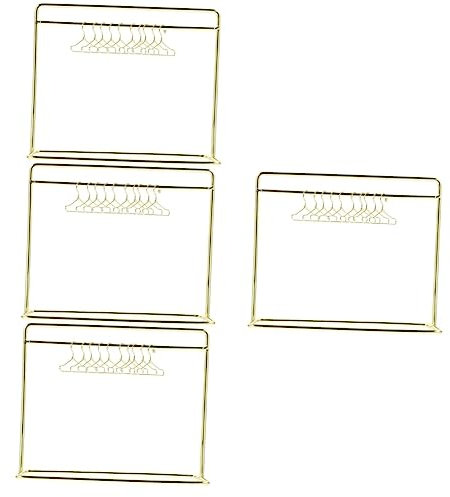Toyvian 4 Sets Mini-Kleiderbügel Puppen-Kleiderbügel Und Kleiderständer Puppenzubehör Kleiderständer Mini-Puppenhaus Mini-Babypuppen Mini-Kleiderständer Kleiner Kleiderständer