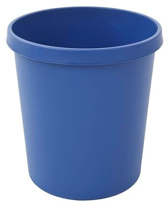 PROREGAL Klassischer runder Kunststoff Papierkorb | 18 Liter, HxBxT 32x31x31cm | Blau
