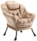 ISUDJUNT Armchairs for Living Room - Accent Lounge Chair with Side Pocket - Modern High Back Sofa Chair with Armrest for Bedroom - Contemporary Padded Lazy Chair with Reinforced Metal Frame Khaki