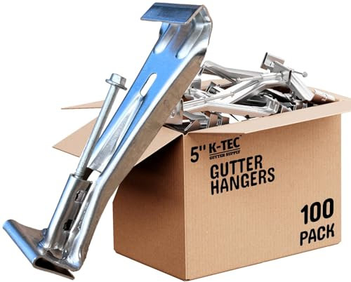 Versteckte Dachrinnenaufhänger, 12,7 cm, mit voreingesetzter, rostbeständiger Schraube, robuste Regenrinnenhalterungen mit Clip für 12,7 cm K-Style Aluminium-Dachrinnen, einfache Reparatur von