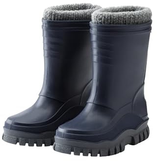 Sterntaler Gummistiefel uni gefüttert - Jungen Kinder Regenstiefel mit herausnehmbarem Innenschuh - warme, wasserdichte Kinderstiefel - Matsch- und Regenschuhe, marine, Größe 25