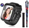 OKYUK 4G Smartwatch für Kinder, GPS-Tracker, mehrere Desktop-Stile zur Auswahl, Zwei-Wege-Anrufe, Bildkompetenz, SOS, WLAN, wasserdichter Touchscreen für 4–12 Jungen und Mädchen (T45 Schwarz)