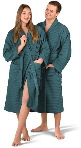 Merana OSLO Bademantel Unisex | kuschelweicher und saugstarker Bademantel für Herren und Damen mit Schalkragen | Frottier Luxus Qualität | 100% Baumwolle | Oeko-TEX | Premium Hotelqualität 400 GSM
