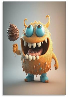 CHIPEL Monsters Poster Wallscroll Wandbanner Für Dekorative Rollbild Wandbild Stoff Poster Anime Leinwand Wandkunst Wand-Deko Leinwandbilder Ölgemälde 12x18inch(30x45cm)