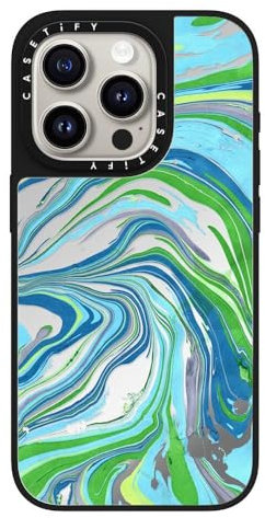 CASETiFY Mirror Case für iPhone 15 Pro [Reflektierend / 1,5 m Fallschutz/Kompatibel mit Magsafe] - NO Monday Blues - Silber auf Schwarz