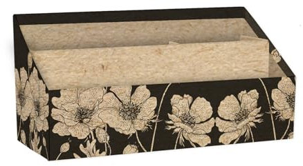 Clairefontaine 116053C - Un Porte-Lettres en Carton 25x10x14 cm - Home Office - Motifs Nature finition Kraft - Rangement Bureau - Organisateur - Collection Le Cerisier Blanc