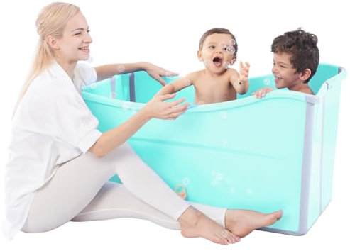 joyingbaby Große faltbare Badewanne für Kleinkinder, faltbare Babybadewanne, tragbare Badewanne, leicht, für Kinder, Zwillinge, zierlich, Erwachsene