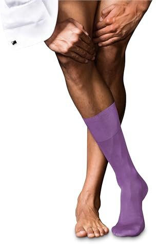 FALKE No. 9 M So cotone filo di Scozia tinta unita 1 paio, Calzini Uomo, Viola Pink Iris 8943, 45-46