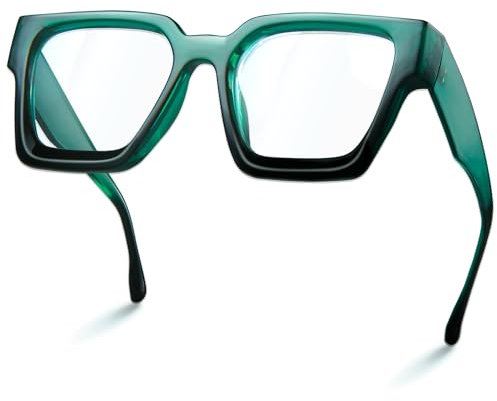 livho Oversized 99% Blue Light Glasses for Woman - Rectangle Fashion Glasses for Computer, Chic Preppy Frame - Anti Eyestrain
