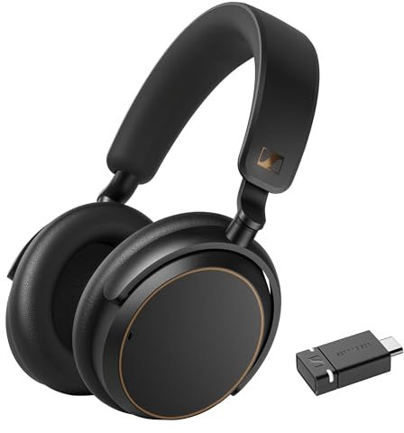 Sennheiser ACCENTUM Wireless Special Edition - Cuffie ACCENTUM e dongle Bluetooth BTD 600 - Batteria di autonomia di 50 ore, ANC ibrido, dongle con adattatore USB-A/USB-C - Nero/Rame