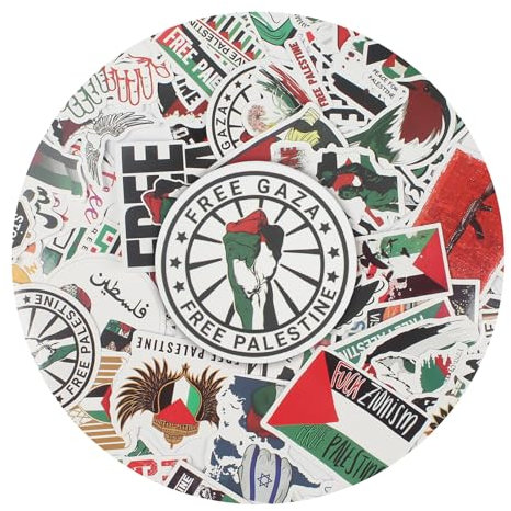 LHOEST 100 Stück Palestine Sticker, Palästina-Aufkleber, Free Palestine Sticker, Palästina Autoaufkleber Aufkleber für Laptop, Wasserflasche, Gitarre, Fahrrad