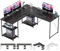 Homall Eckschreibtisch 150 X 150 cm, Schreibtisch L Form Reversibel mit 3 Kabellöchern, Schreibtisch eckschreibtisch Computertisch fürs Homeoffice, Schreibtisch Schwarz
