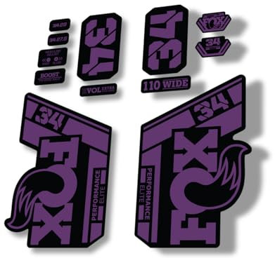Gabel Ersatz Aufkleber kompatibel für Fox 34 2021 Performance Elite Serie Lila (matt)