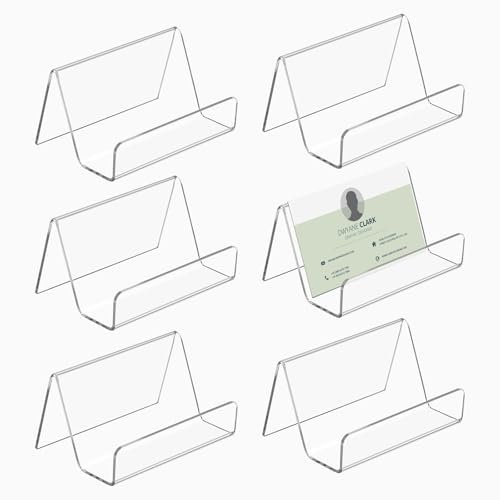 Bczhieulw 6 PCS porte carte de visite en acrylique,presentoir carte de visite, support carte de visite,pour afficher des cartes de visite, cartes de position, Badge nominatif, etc