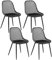 Klihome Esszimmerstühle 4er Set, Esszimmer Stühle mit Rückenlehne Metallbeinen, Küchenstuhl Schalenstuhl Wohnzimmerstuhl, skandinavisch, modern, Schwarz K0023EZS-4